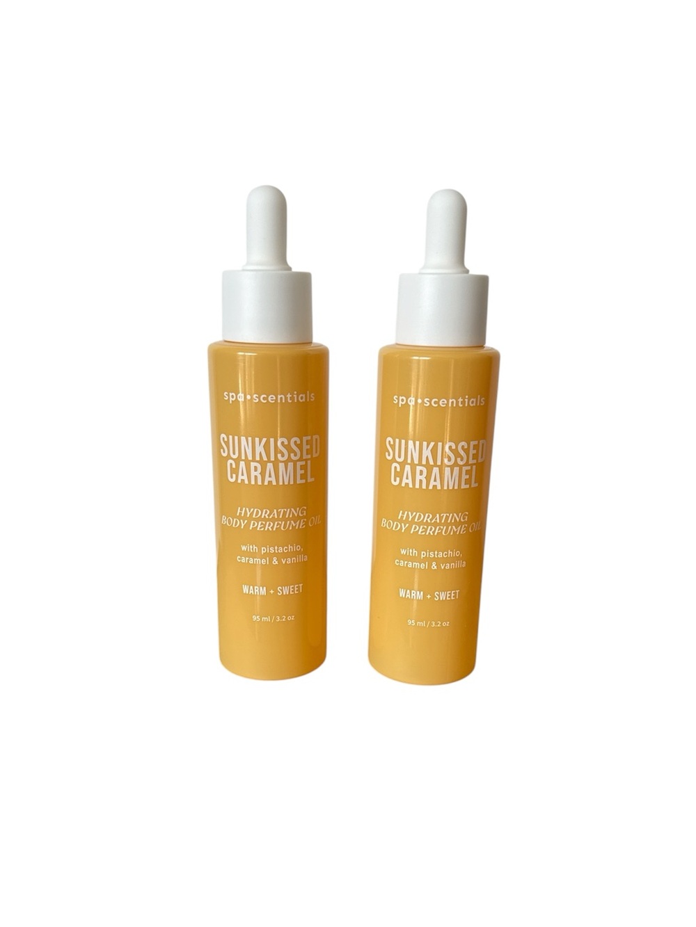 Spa Scentials Sunkissed Caramel (Pistachio) Hydrating Body Perfume Oil x2